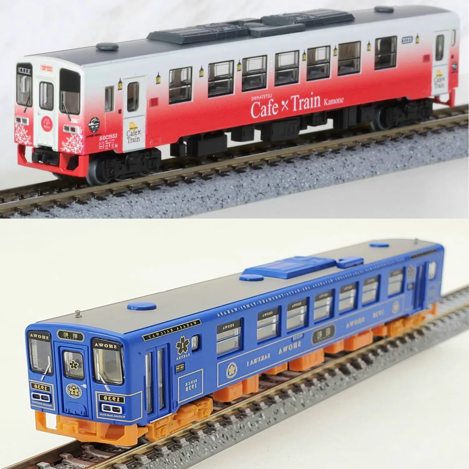 Tren de juguete tipo N 1/160, modelo WT3000 disponible en versiones azules y rojas, modelo de tren sin motor, regalo para niños