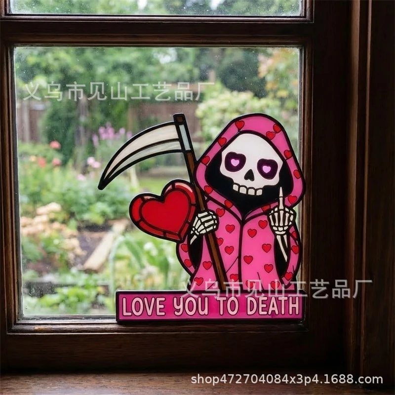 Love You To Death Grim Reaper Statue Romantic Gothic Valentine Decoration For Couples Home Table Centerpiece Spooky Gift For Her
