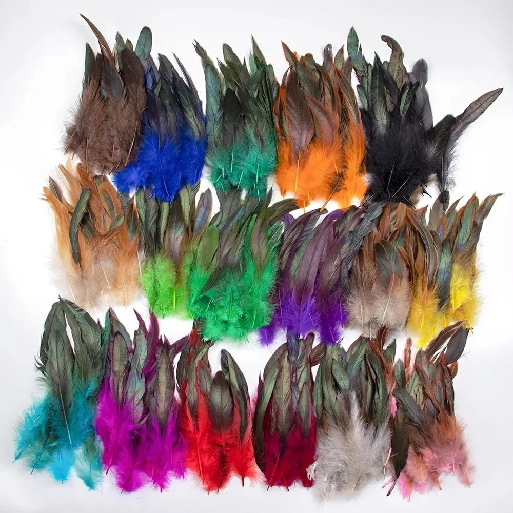 Handmade 10-15cm Natural Pheasant Feather Colorful Soft Rooster Feather Craft Natural Color Fluffy Plumes For DIY Craft
