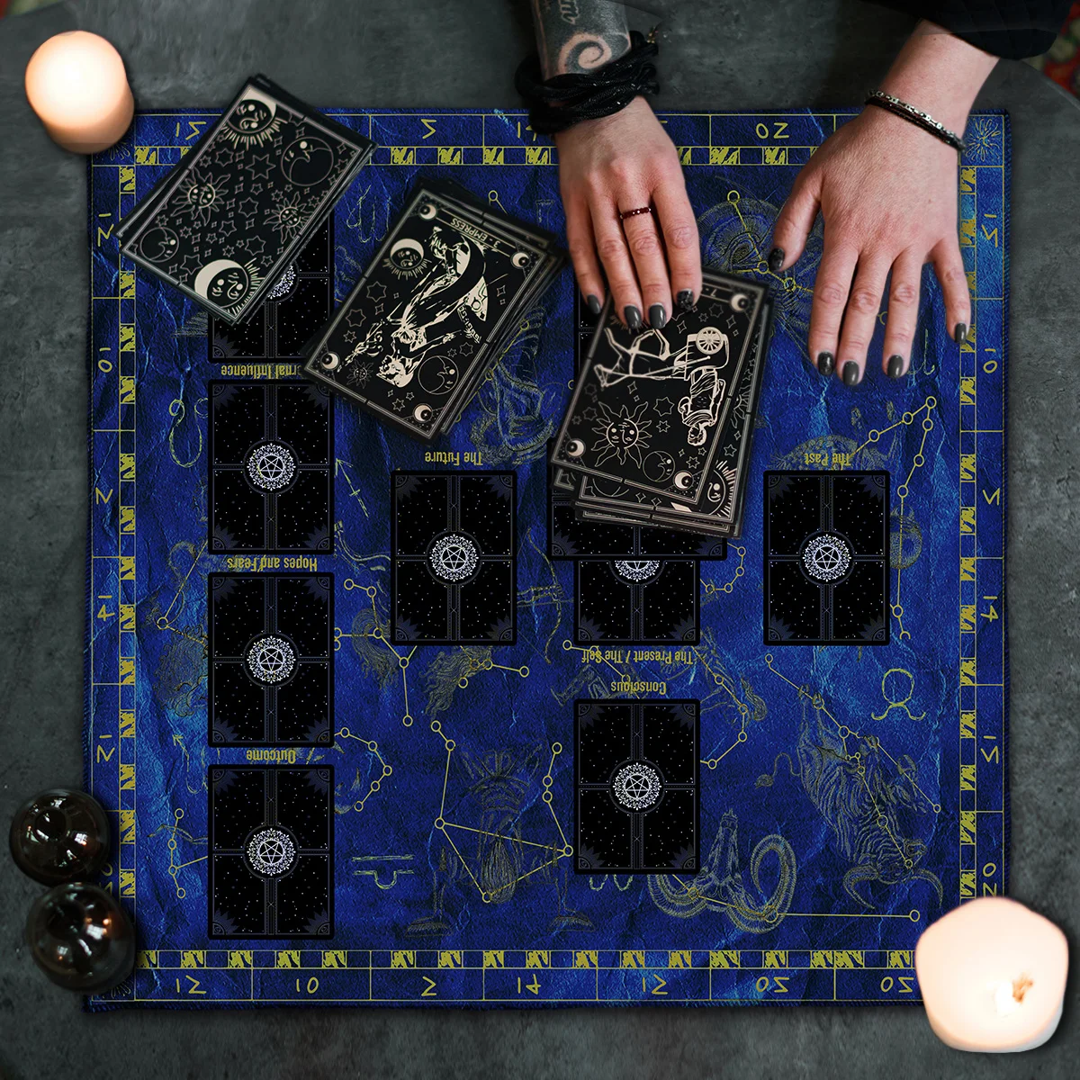Table Cloth Vintage Table Cloth Aesthetic Tarot Card Cloths Celtic Cross Altar Divination Tools Game Pad Decor Mat