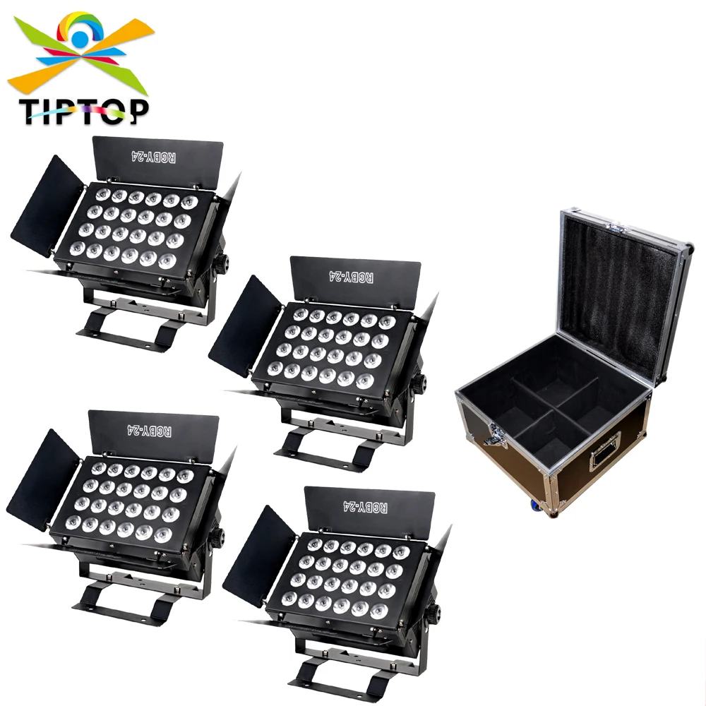 

4IN1 Flightcase Pack 24x12W Stage Led Indoor Flood Light DMX Commercial Area Lighting for Sport Fields Court Theater TP-W2412