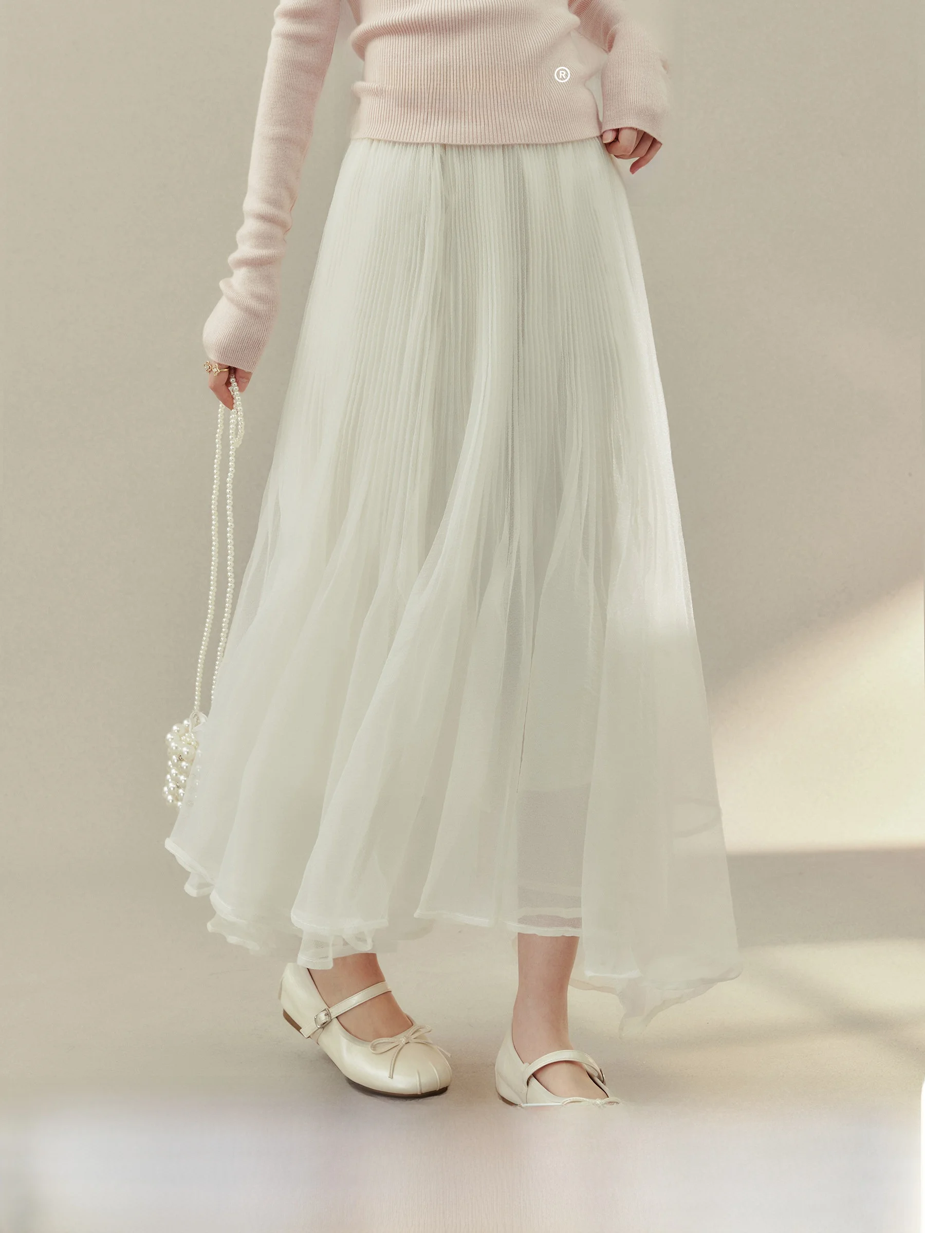 

High Waist A-Line Long Skirt Women's Spring Summer Autumn Floral Pleated Half Body Skirt Elegant Ladylike Style
