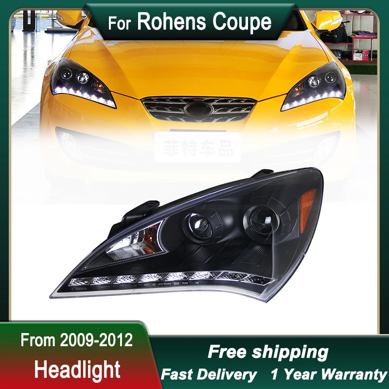 

Car Head lamp for Hyundai Rohens Coupe 2009-2012 LED Headlight DRL Dynamic Signal Head Lamp Bi Xenon Beam Headlamp Accembly