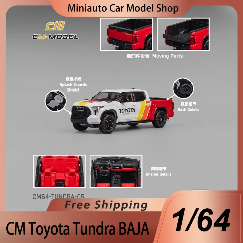 

New Presale Cm Model 1:64 Toyota Tundra Baja Alloy Miniature Diecast Model Toyota Tundra Pickup Racing Car Toy Kid Ornament Gift