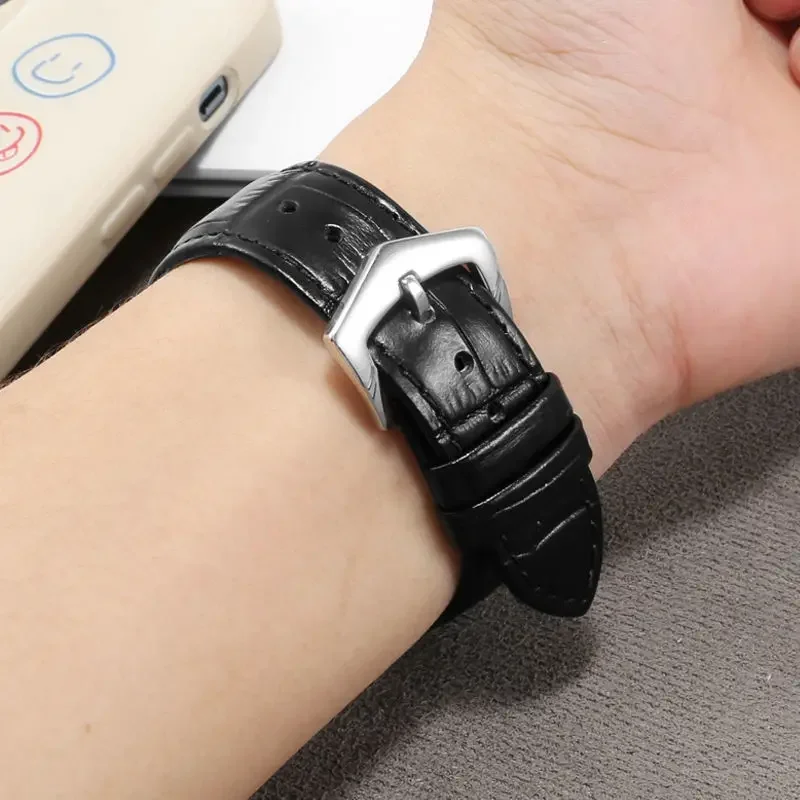 Genuine Leather Watch Strap For Patek Philippe 5711 5712G Nautilus Watchs Men And Women 25-12mm Concave convex mouth Watch Band