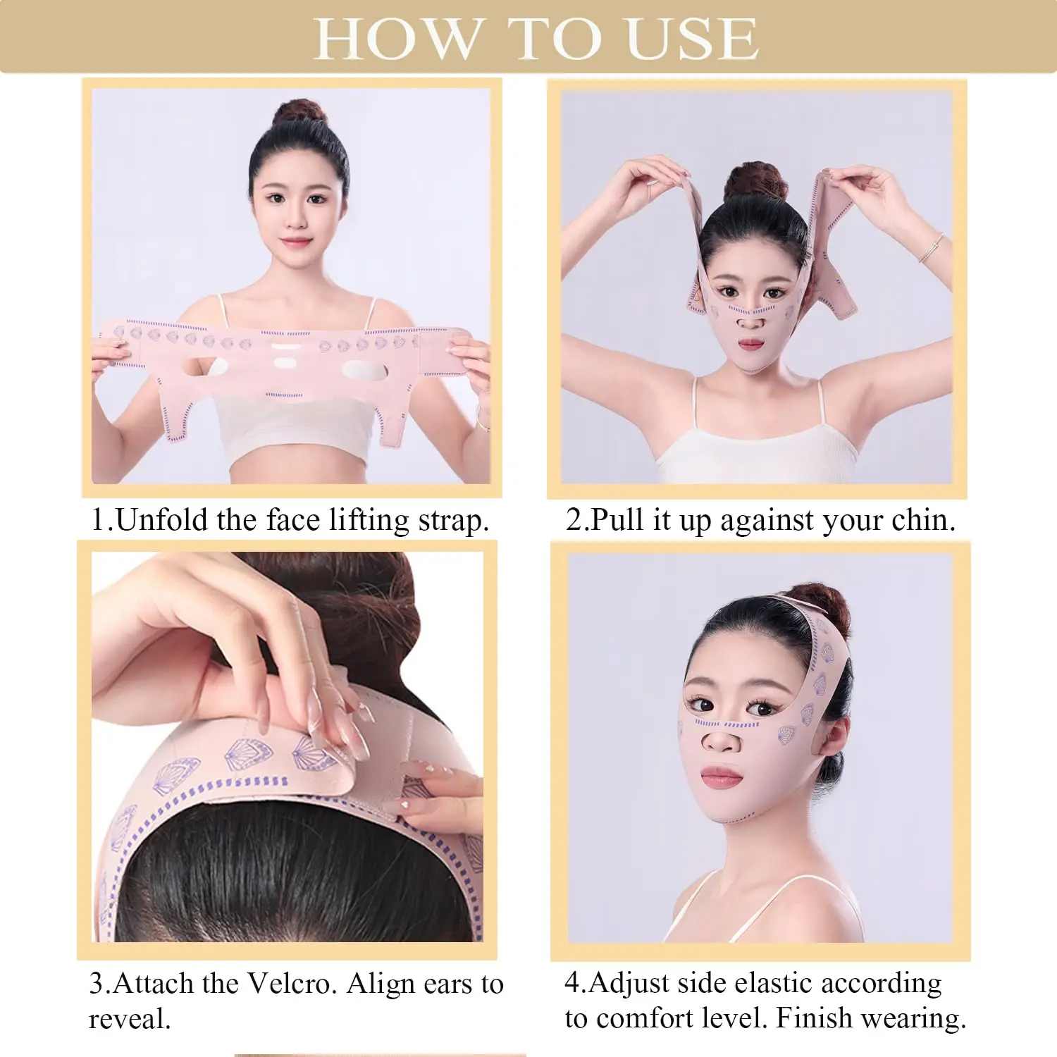 قناع وجه على شكل حرف V قابل لإعادة الاستخدام للذقن والخد لرفع الفجر وتمارين ضمادة لقناع رفع الوجه على شكل حرف V للنساء #6