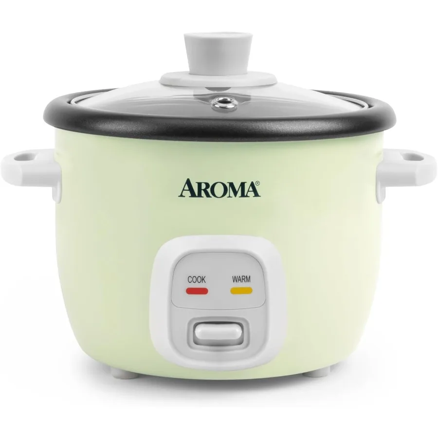 

Compact 2-Cup Uncooked / 4-Cup (Cooked) Mini Rice Cooker with Multi-Functionality for Cooking Grains Making Soups Preparing Oat