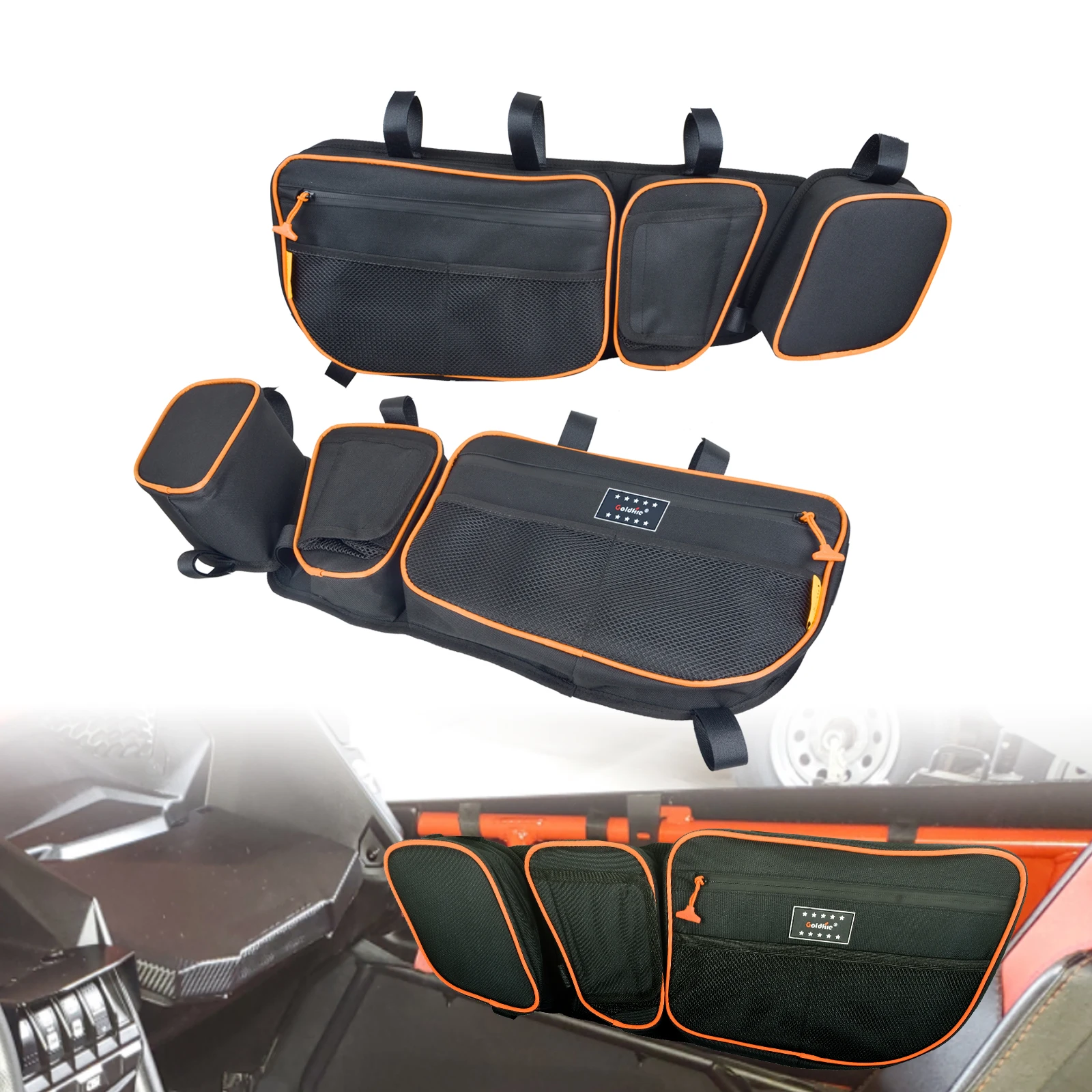 

Front Upper Door Bags UTV Accessories for Can Am Maverick X3 2017-2021Max XRS XDS Turbo RR with Removable Knee Pad