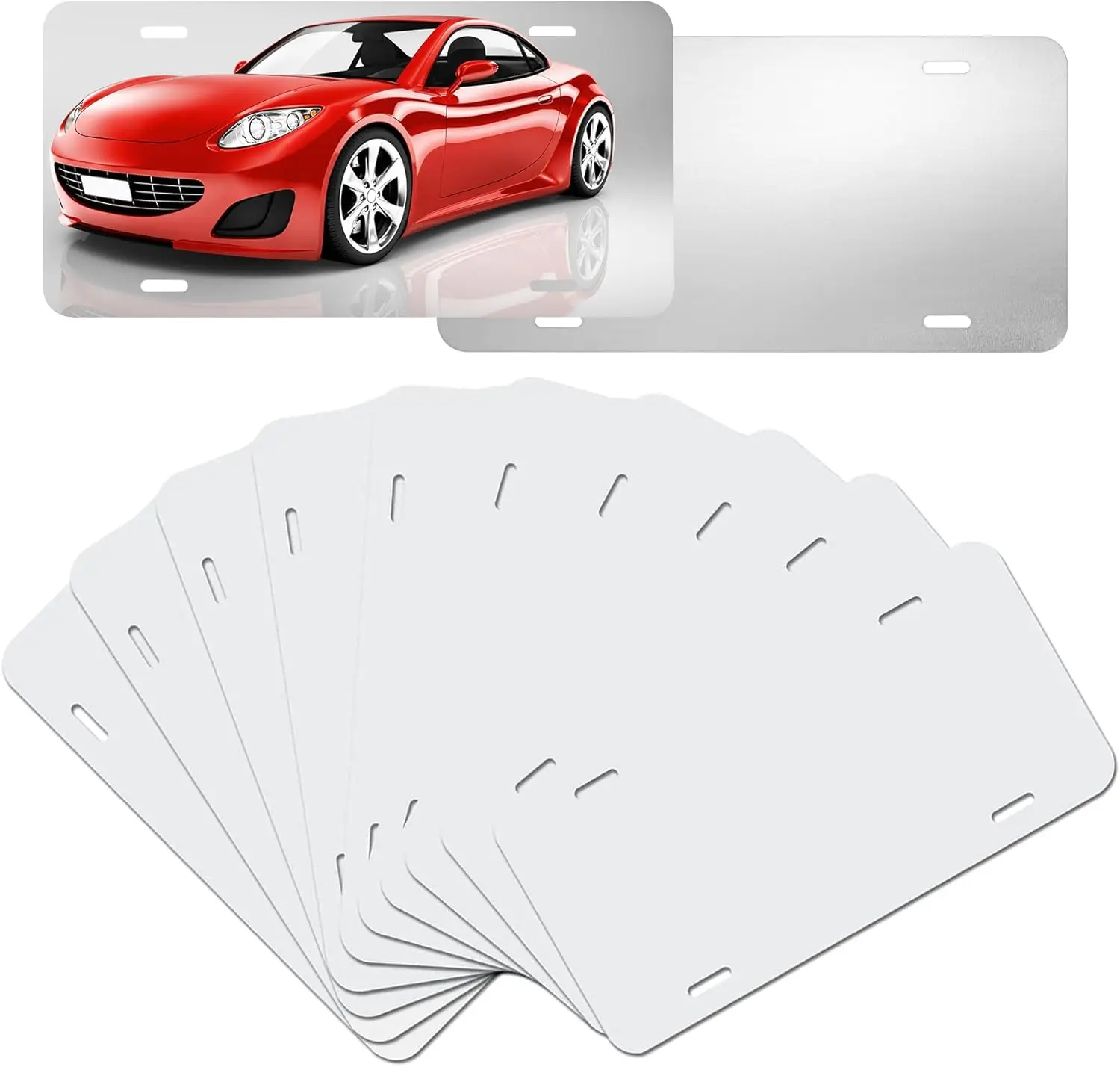 

15 Pack Sublimation License Plate Blanks, Metal Aluminum Car Tags for DIY Custom Design with Pre-drilled Holes