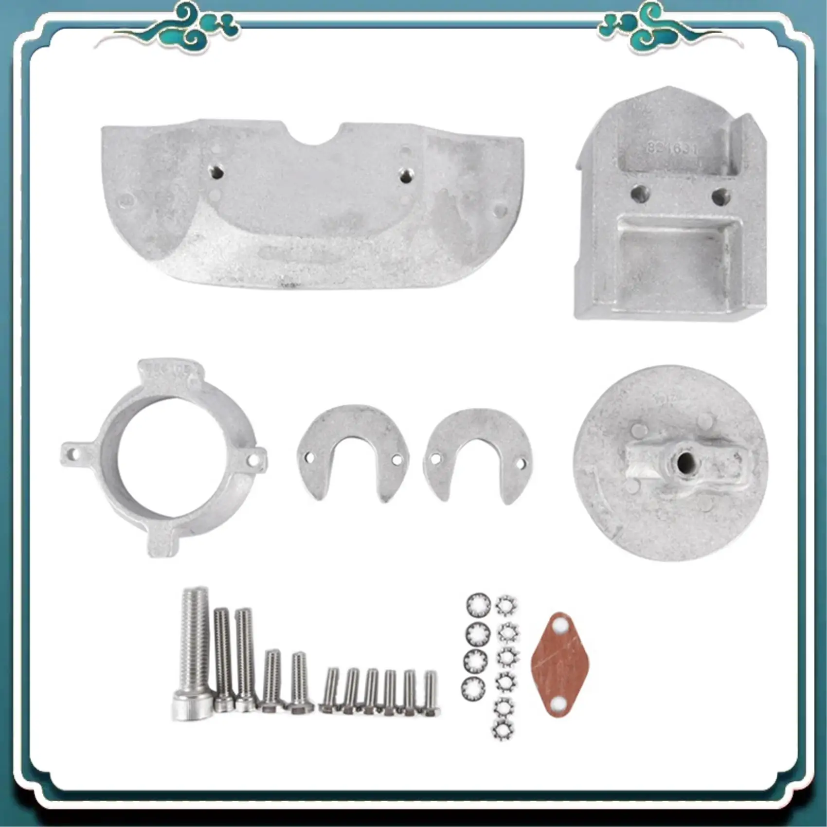 

ABTU-Outboard Engine Anode Aluminum Alloy Kit For Mercury Alpha One Gen 888756Q03 888756Q01 Outboard Engine Protection Anode