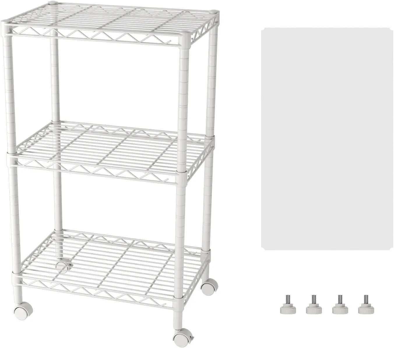 

Adjustable Metal Wire Shelving Unit with Wheels for Kitchen Bathroom Laundry Room Storage Organizer