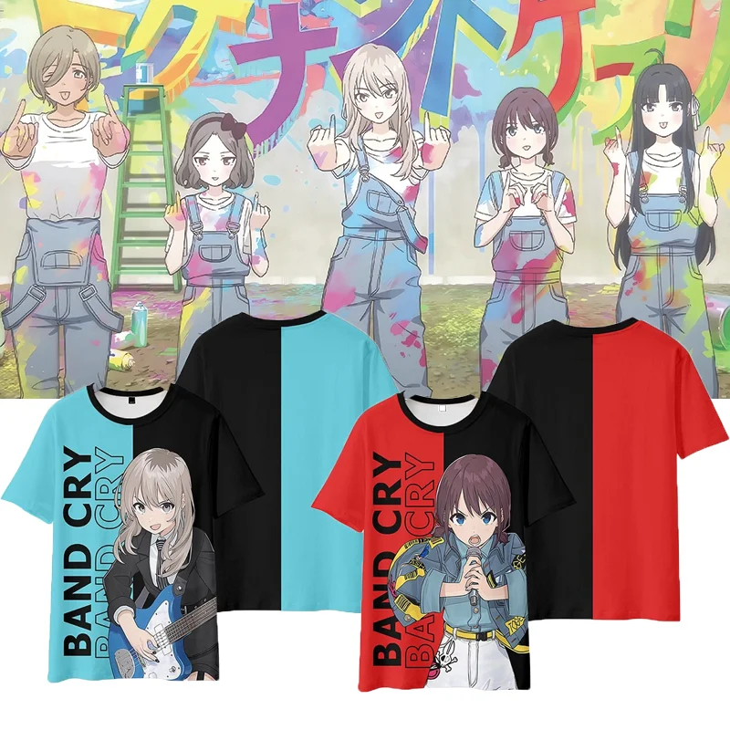 

Новая футболка с графическим принтом для девочек Band Cry 3D ISERI NINA, милая детская футболка с аниме Y2k, топ для мужчин и женщин, футболка в стиле Харадзюку с коротким рукавом и круглым вырезом