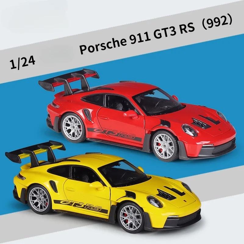 1: 24 Porsche 911GT3RS (992) Sports Car Simulation Alloy Finished Car Model
