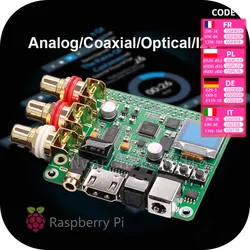 Nvarcher 하이파이 DAC 디코더, 라즈베리 파이 동축 광섬유 I2S 디지털 사운드 카드, 384KHz, 32 비트