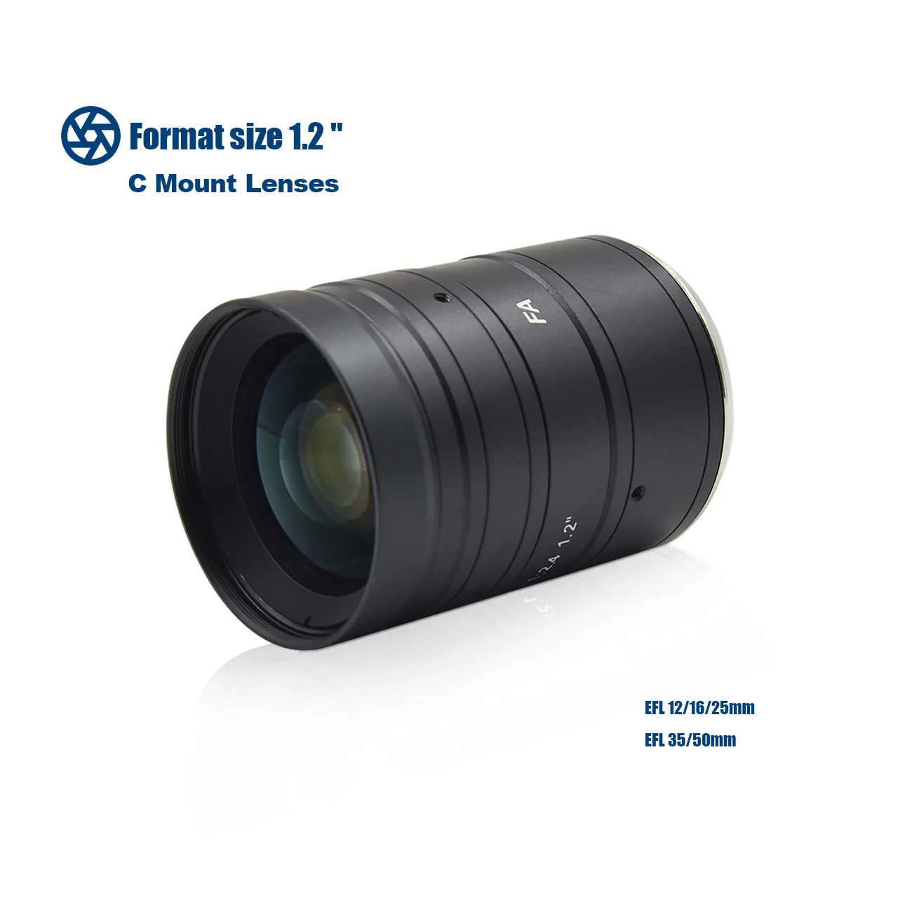 

1.2" 25MP 12mm 25mm 50mm High Pixel 380-780nm C-Mount Lens for Industrial Imaging Processing