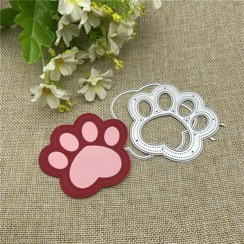 Cat dog bear paw print Metal Cutting Dies Stencils For DIY Scrapbooking Decorative Embossing Handcraft Template Troqueles Dies