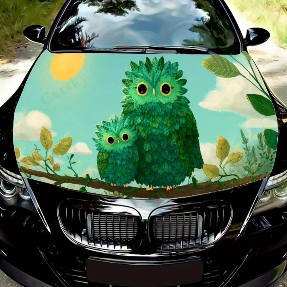 

Cute and Lively Double Owls car hood stickers, waterproof self-adhesive, scratch resistant, easy to stick, durable car PVC stick