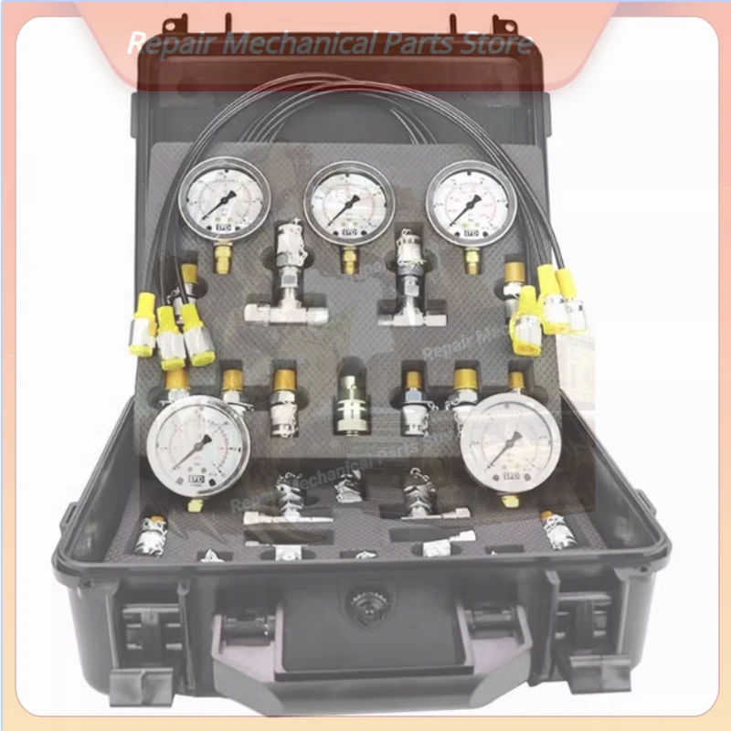 Construction Machinery Hydraulic Pressure Test Kit With Pressure Test Connector Hydraulic Pressure Gauge Set Suit All Model