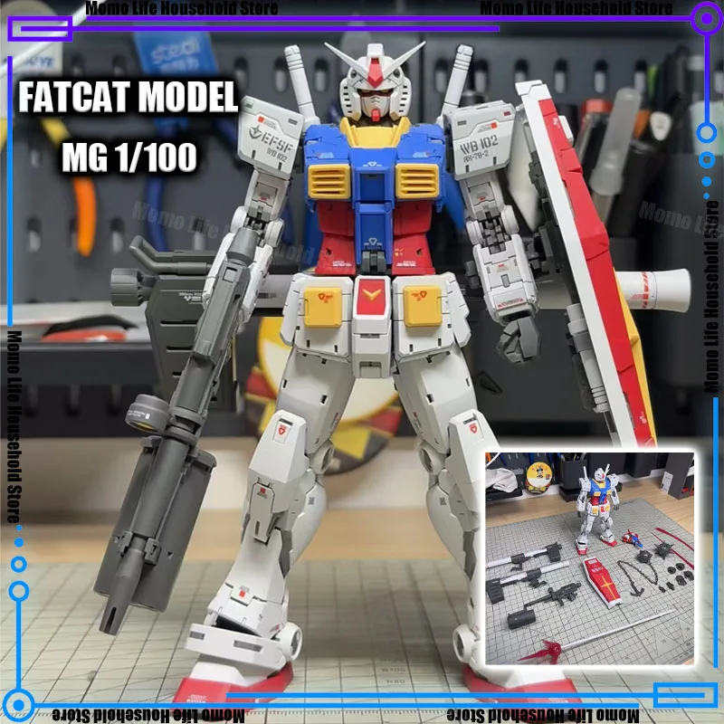 FATCAT MG 1/100 Rx-78-2 مقياس خاص Rg 1/144 2.0 نسخة موسعة تجميع نموذج أطقم البلاستيك هيكل عظمي روبوت لعبة مجسمة بلاستيكية