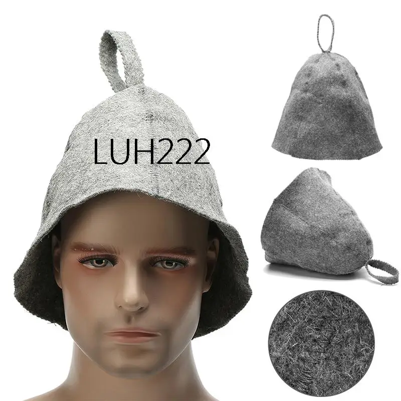 1PC Felt Head Protection Bath Anti Heat Free Size Russian Style Shower Cap Sauna Hat Wholesale 24 X 22cm