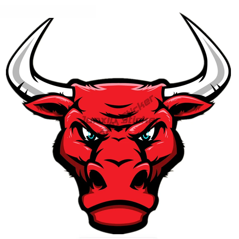 Vinyl Decal Car Sticker Angry Bulls with Circle Waterproof Auto Decors Without Background Car Stickers