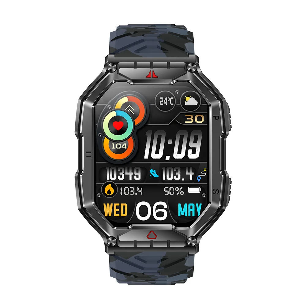 TJXL-2024 Kr82 AI صوت مساعد ساعة ذكية للرجال والنساء عميق مقاوم للماء بوصلة 650mAh بطارية للرياضة في الهواء الطلق BT Call #6