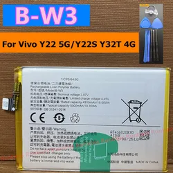 New 5000mAh B-W3 BW3 Phone Battery For Vivo Y22 5G/Y22S Y32T 4G V2207 Mobile Phone Batteria