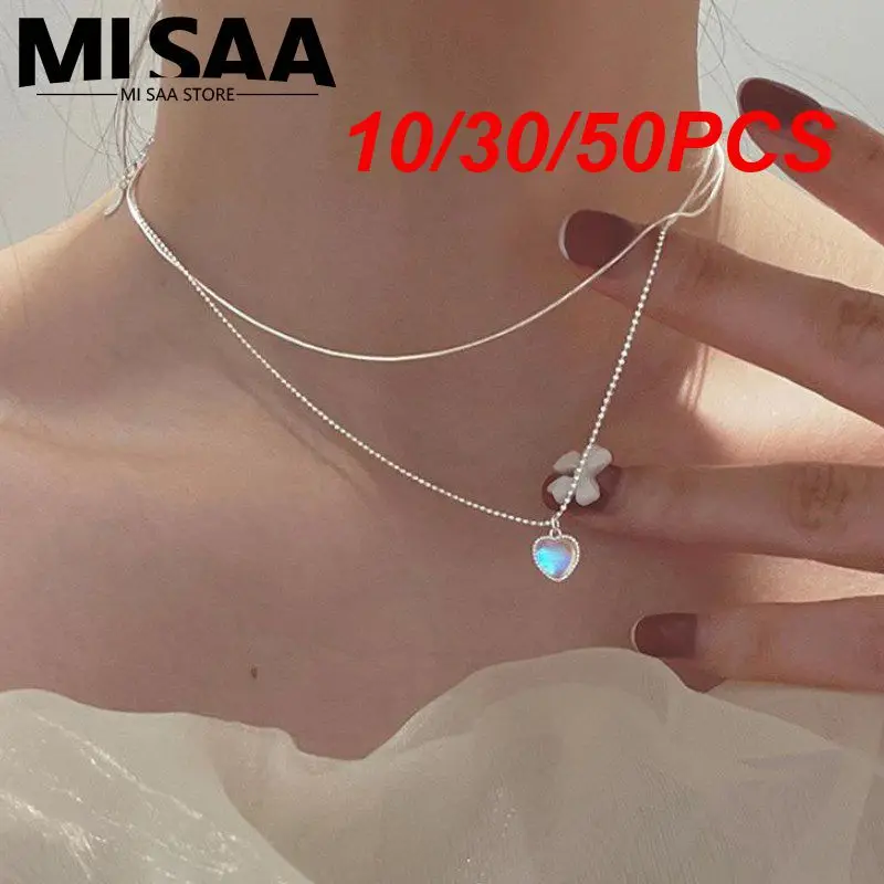 10/30/50PCS Double Layered Titanium Steel Necklace Corrosion And High Temperature Resistance