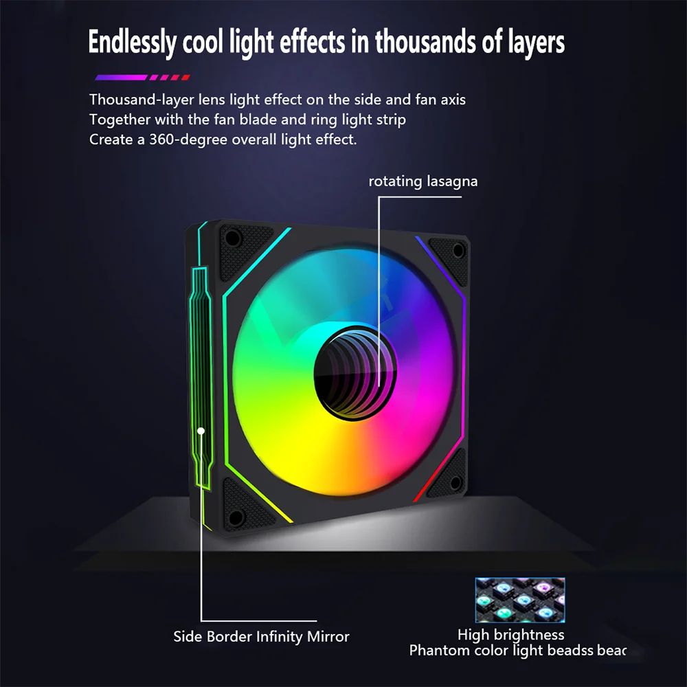 PRISM 4 PRO コンピュータケースファン 120 ミリメートル ARGB 4 ピン PWM サイレント冷却ファン 12V 高気流 45.2CFM/600-1500RPM ventiladores para pc