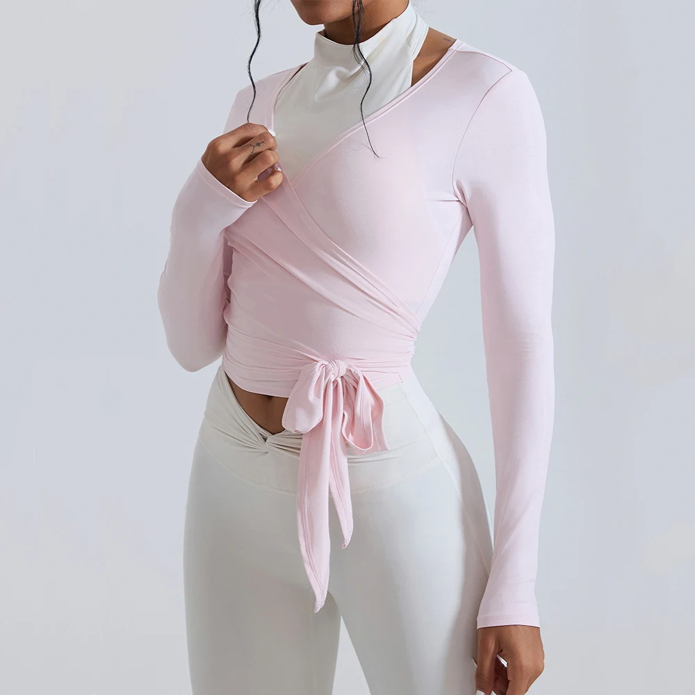 

Футболка для йоги, фитнес-футболка с перекрестным ремешком и длинным рукавом, женские спортивные рубашки для спортзала, спортивный топ для тренировок, дышащие рубашки с эффектом пуш-ап для бега