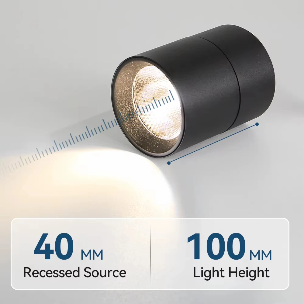 Foldable LED Downlight Surface Mounted Spotlight Adjustable Ceiling Pin Light for Bedroom Living Room Kitchen Home Store Decor