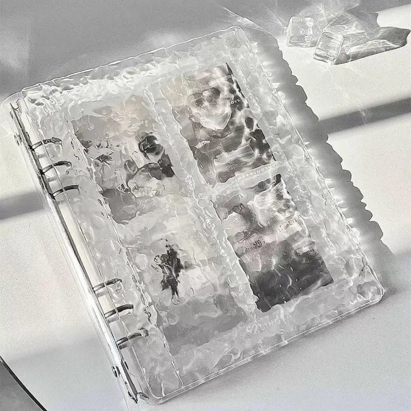 [YY35]【xxx】 6 Hole Album Folder A5 Binder Cover Photo Cards Collection Organizer Acrylic Water Ripple Transparent Album[ZN]