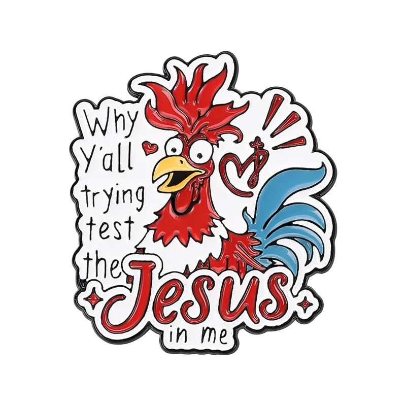 Cartoon animals big rooster Enamel Pins Cute metal badge gift Fun toys for children Fashion jewelry accessories women's brooch