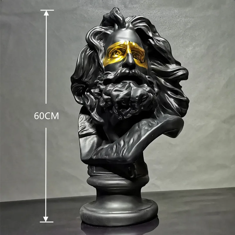 Marseillaise imitation plaster head figure resin sculpture studio model room ornament art sketch model large
