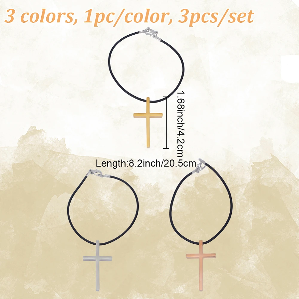 3Pcs Hanging Ornaments Stainless Steel Car Rear View Mirror Accessories Leather Cord Bracelets Metal Car Charm Interior Decors