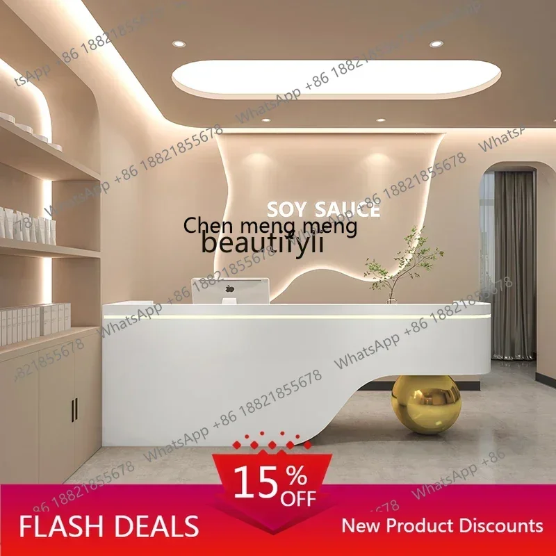 Simple beauty salon Bar Barber shop checkout page Medical beauty Dental clinic Reception desk Company Hotel paint front desk