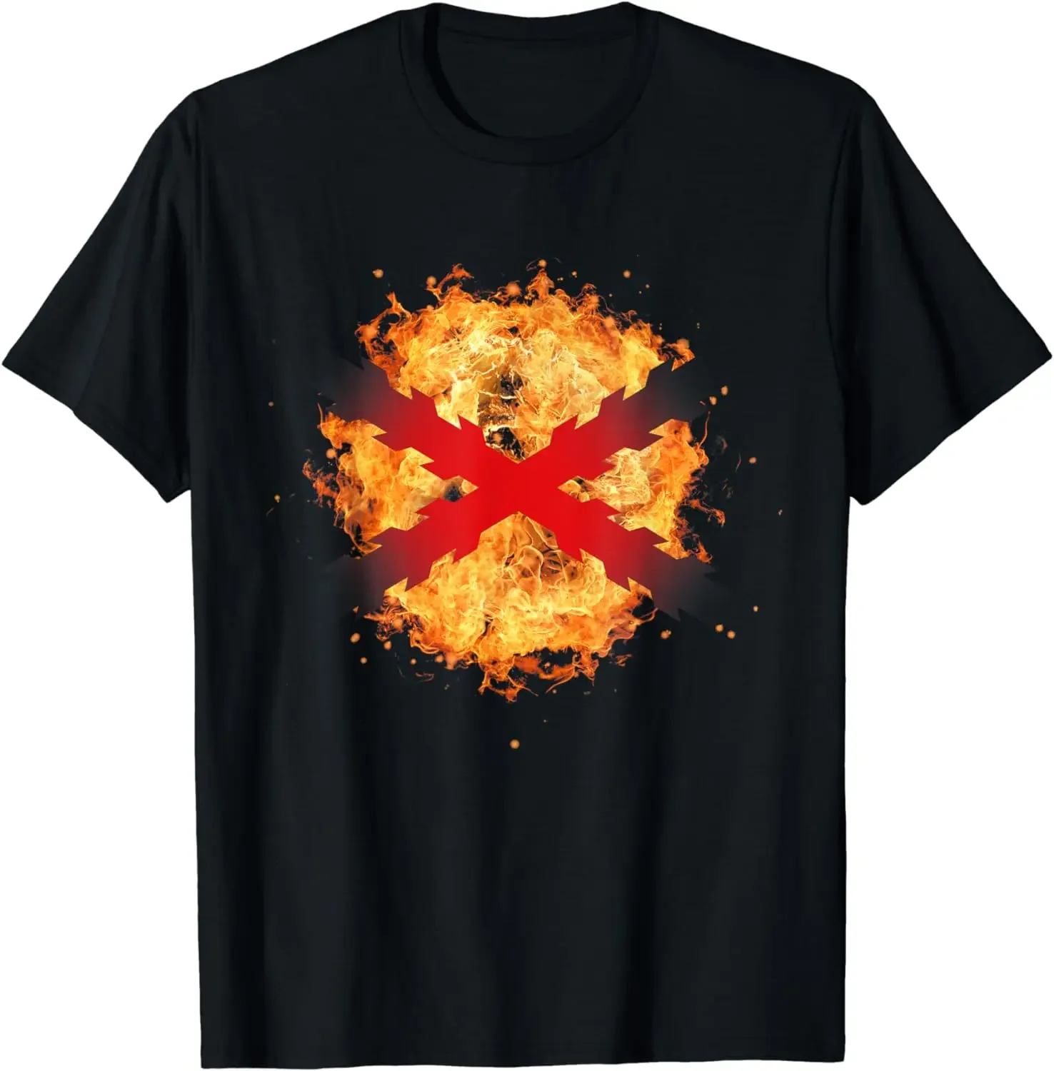 Cruz de Borgoña. Tercios españoles. Fuego Men T-Shirt Short Sleeve Casual 100% Cotton Shirt