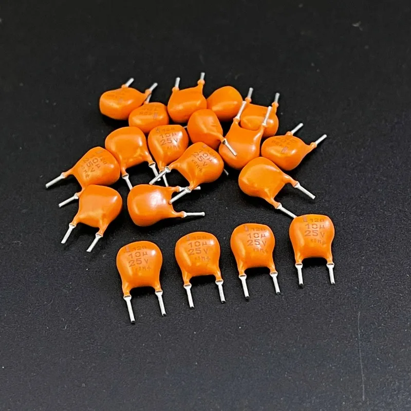 5PCS/LOT  10UF 25V Copper Pin Direct Insertion Audio Solid-state Tantalum Capacitor P=5mm