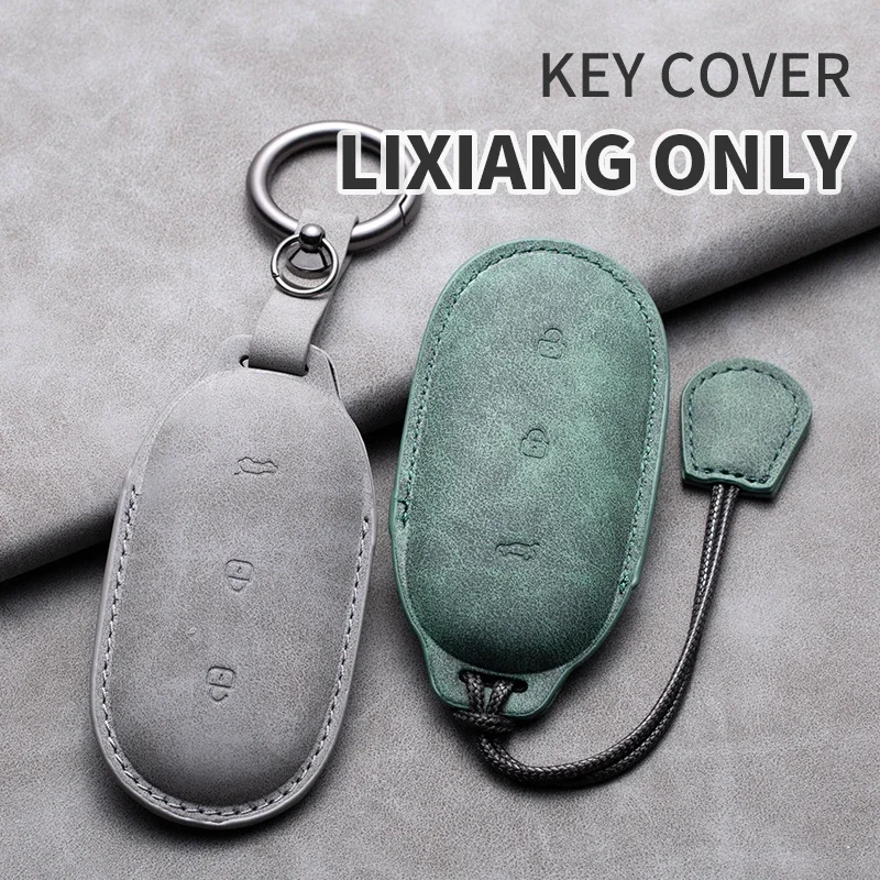 For Leading Ideal One Li Auto L9 For Li Lixiang L7 L8 2022 2023 Keychain Accessories Suede Leather Car Smart Key Fob Case Cover