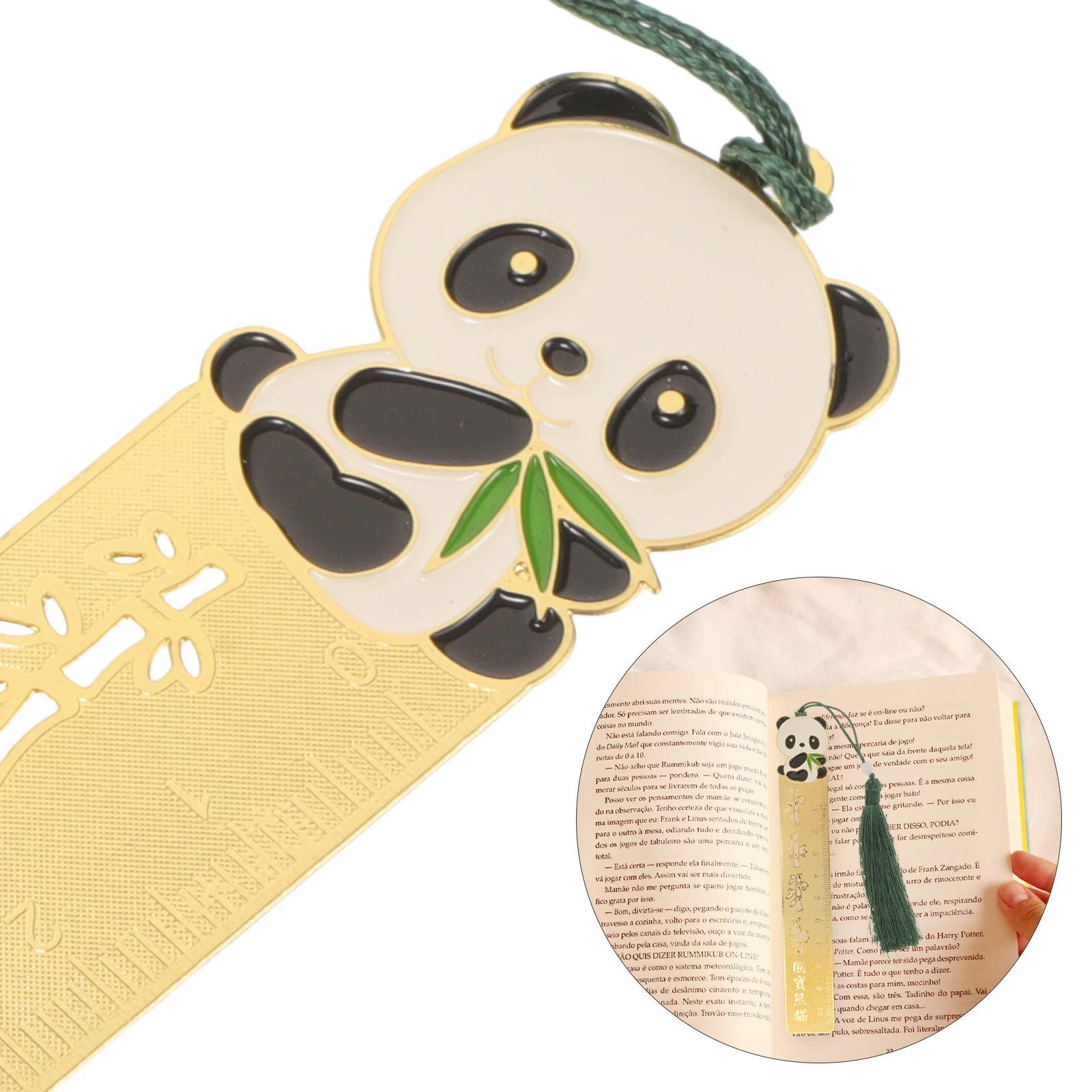 الإبداعية النحاس حاكم المرجعية لطيف الباندا تصميم الزخرفية صفحة معدنية علامة النمط الصيني كتاب ماركر ديكور