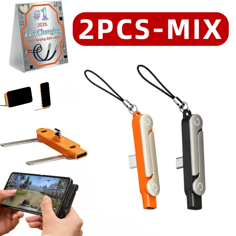 240W Ladekabelhalterung mit unsichtbarer Unterstützung, faltbarer Telefonhalter, USB Typ C Flachladegerät, Ladekabel, C-Kick-Kabelständer