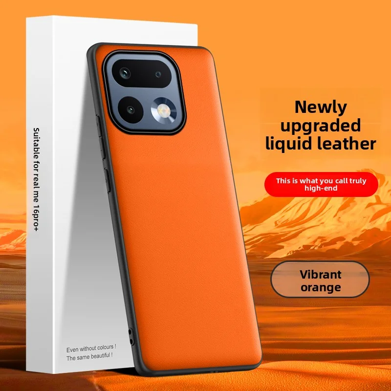 Für OPPO Realme 16 Pro Plus Hülle Weiche Flüssige Vegane Lederhülle mit Kornstruktur Schützende Rückseite Schutzhülle für Realme 16 Pro+ Handyhülle