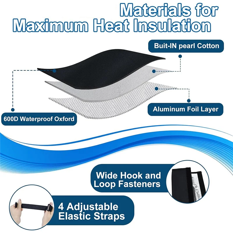 ABVA-AC HVAC Copper Pipe Insulation Cover 3 Layers 600D Oxford Outdoor Copper Line Sleeve Protector Wrap