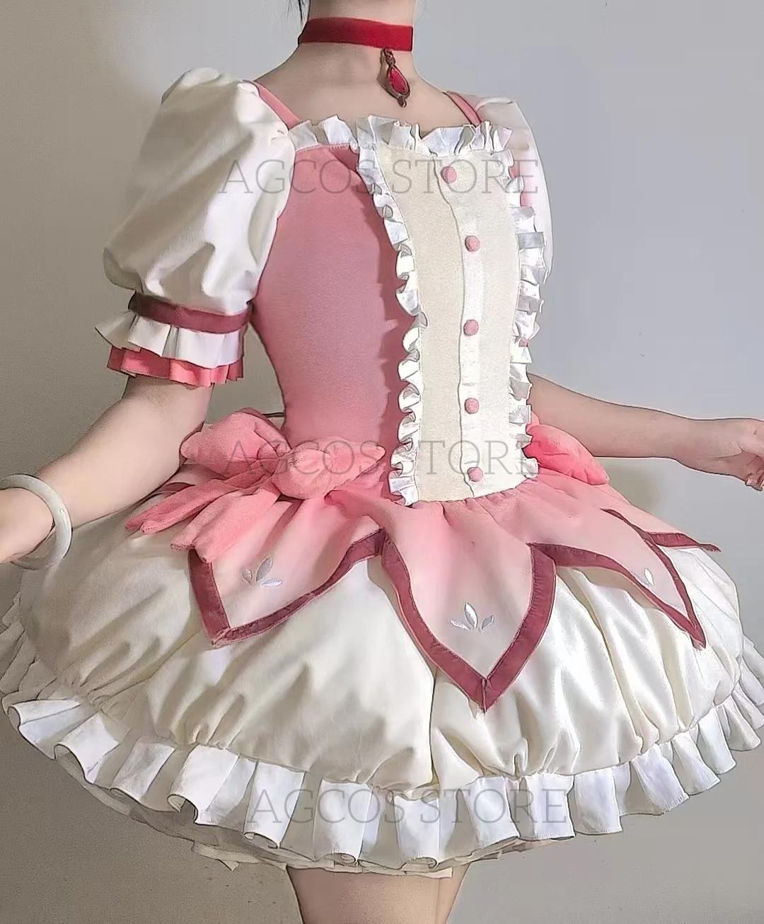 

AGCOS индивидуальный костюм для косплея Kaname Madoka, аниме Puella Magi Madoka Magica, рождественские наряды, платье, костюмы для косплея