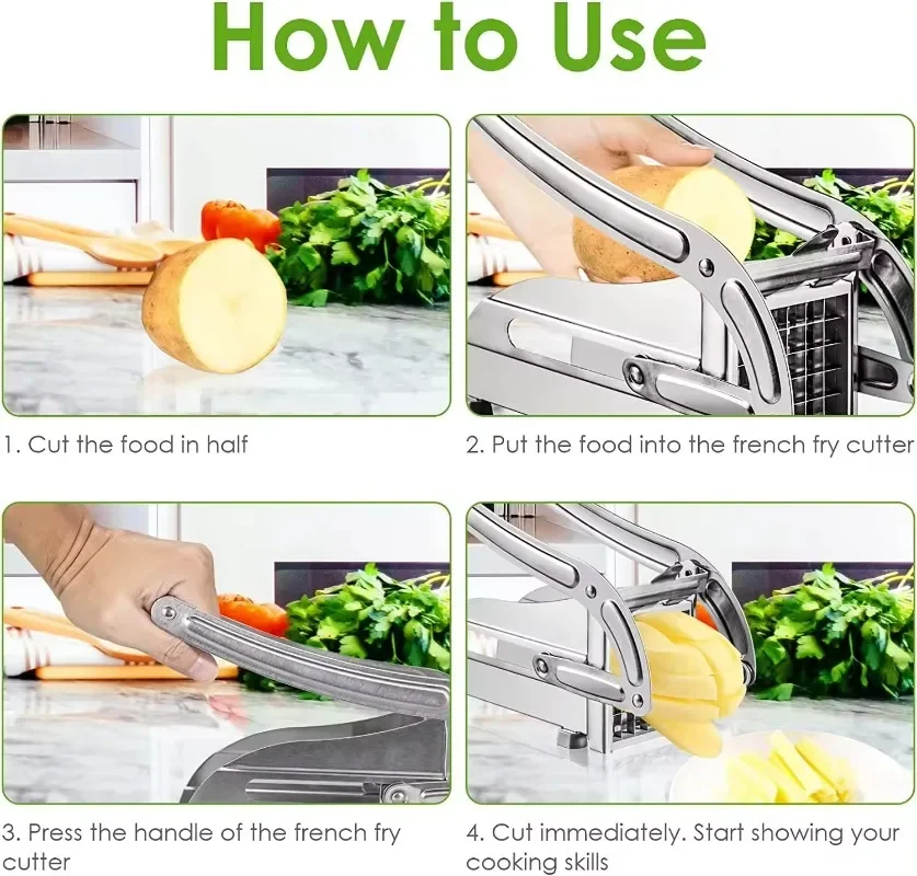 Vegetable Shredder Stainless Steel Potato Chips Maker Meat Chopper French Fries Slicer Cutting Machine Potato Cutter Blade