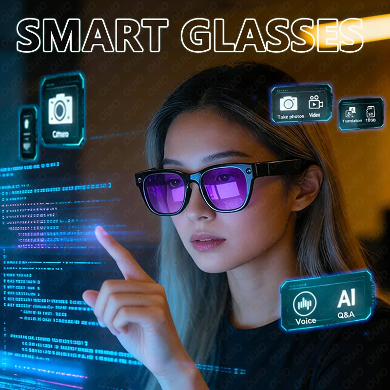 

2026 New Fashion Smart Glasses 800W Pixel Conference Recording Eis Technology Stabilized 1080P HD Video Recording Smart Glasses