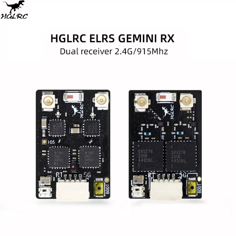 HGLRC ELRS GEMINI RX Receptor duplo 2.4G / 915Mhz para avião RC FPV drone de longo alcance