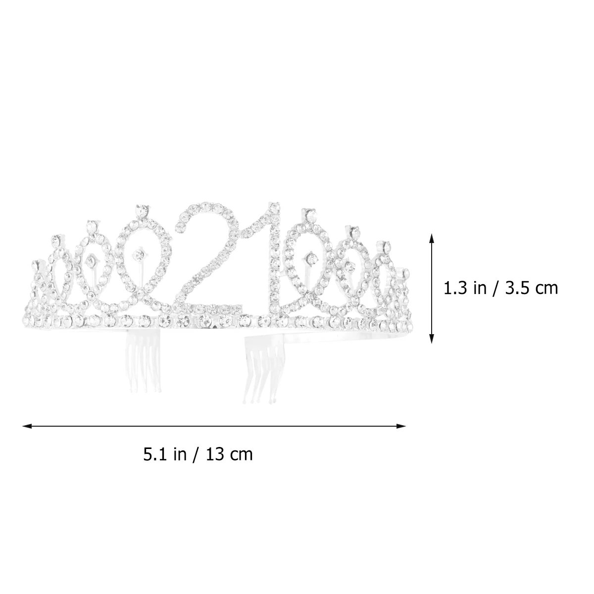 

1pc Alloy Rhinestone Insertion Hair Comb Birthday Party Crown Silver Number Crown For Women Girls Hair Styling Tool