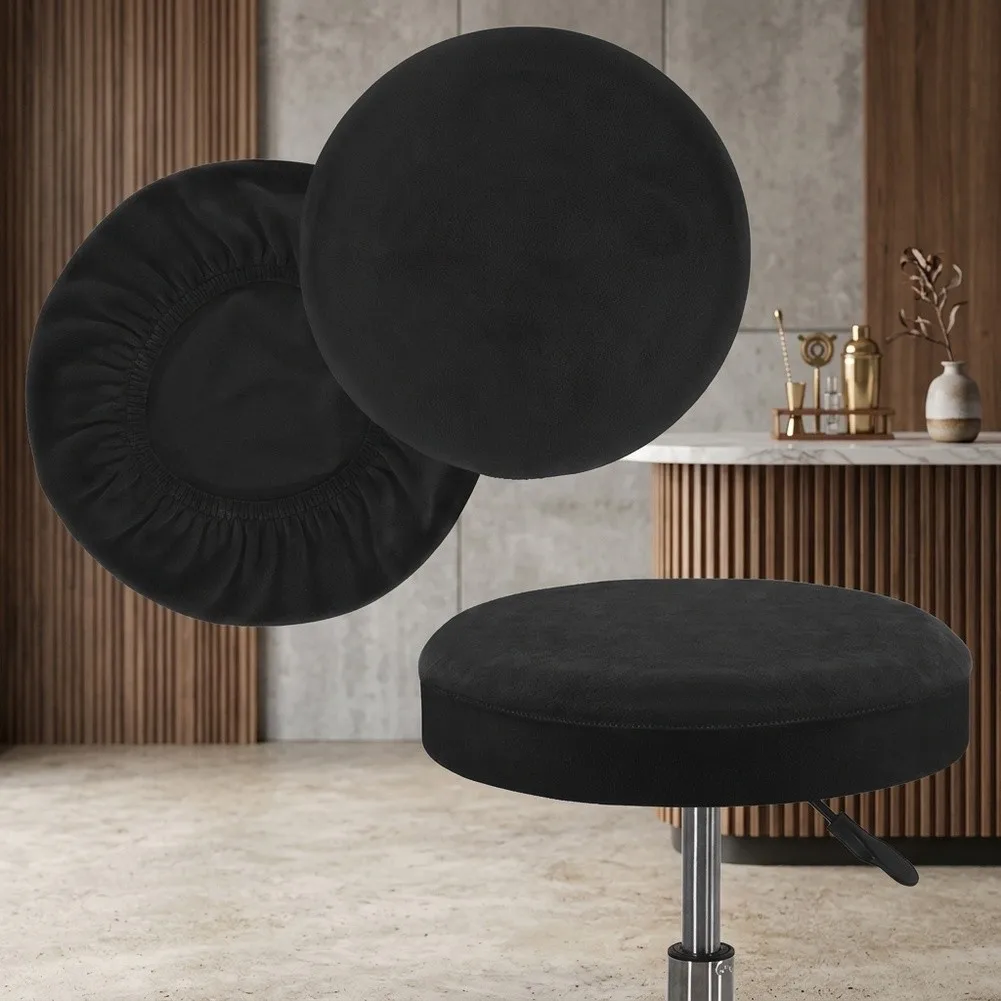 Round Chair Cover Made of Velvet with Elastic Hem for Swivel Stools Offering Full Protection in Indoor Seating Applications