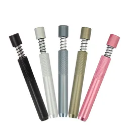 Metal Smoking Hose Portable Press Metal Spring Smoking Hose Metal Smoking Tube Multicolor Aluminum